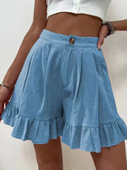 Women's High-Waisted Wide-Leg Shorts – Loose Fit Summer Casual