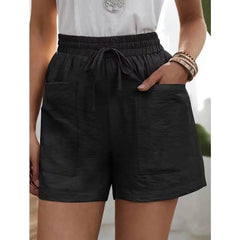 Women’s High-Waisted Linen Shorts – Casual Summer Sweatshorts with Pockets
