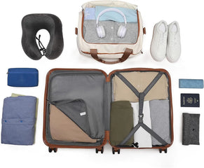 Kono 2-Piece Travel Luggage Set – 20" Carry-On Suitcase & Ryanair Cabin Bag