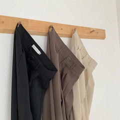 Women's High-Waisted Straight-Leg Trousers – Elegant Office & Casual Suit Pants