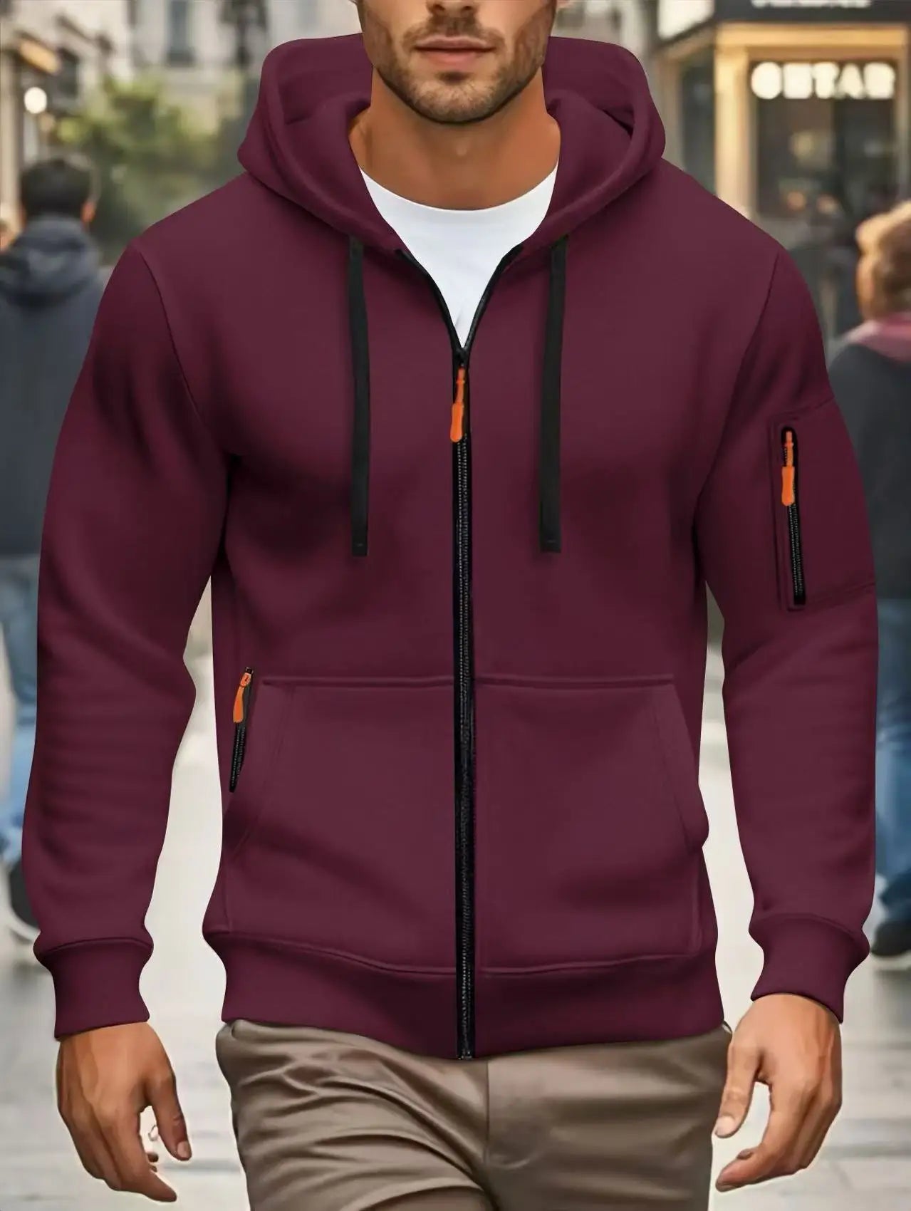 Zippered Warmth Men's Casual Hoodie Jacket