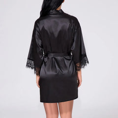Satin Lace Kimono Robe
