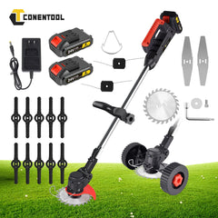 Conentool 24V Cordless Strimmer – Lightweight Garden Grass Trimmer with Dual Batteries & 15 Blades