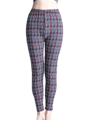 Women's High-Waisted Plaid Leggings – Push-Up Gym & Casual Trousers