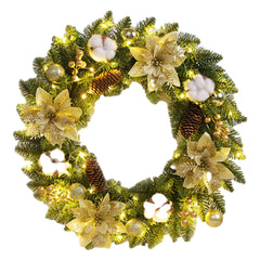 Spruce Pinecone LED Christmas Wreath Decor