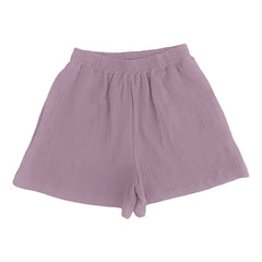 Women's 100% Cotton Muslin Shorts – High Waist Wide-Leg Summer Shorts