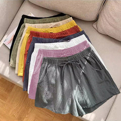 Women's Cotton Linen High-Waist Shorts – Breathable Casual Summer Wear