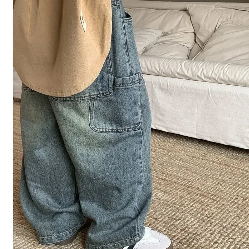 Kids' Wide Leg Jeans with Big Pockets