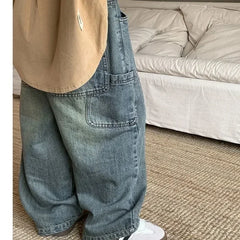 Kids' Wide Leg Jeans with Big Pockets