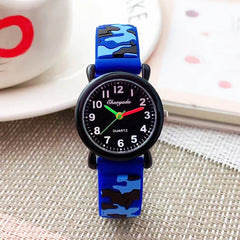 Kids' Camouflage Silicone Strap Quartz Watch