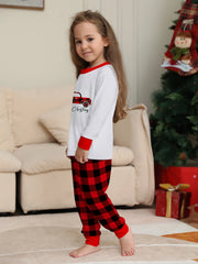 Festive Family Pyjama Set - Red & Green Plaid with Elk Design
