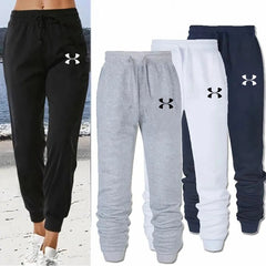 Women's Letter Print Jogger Sweatpants – Tie Waist Casual Everyday Trousers
