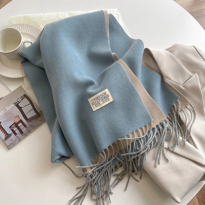 Reversible two-tone blanket scarf, photo 2
