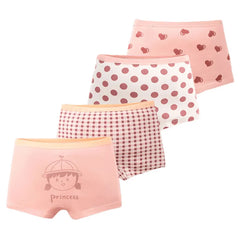 Girls' Cotton Boxer Briefs, Pack of 4