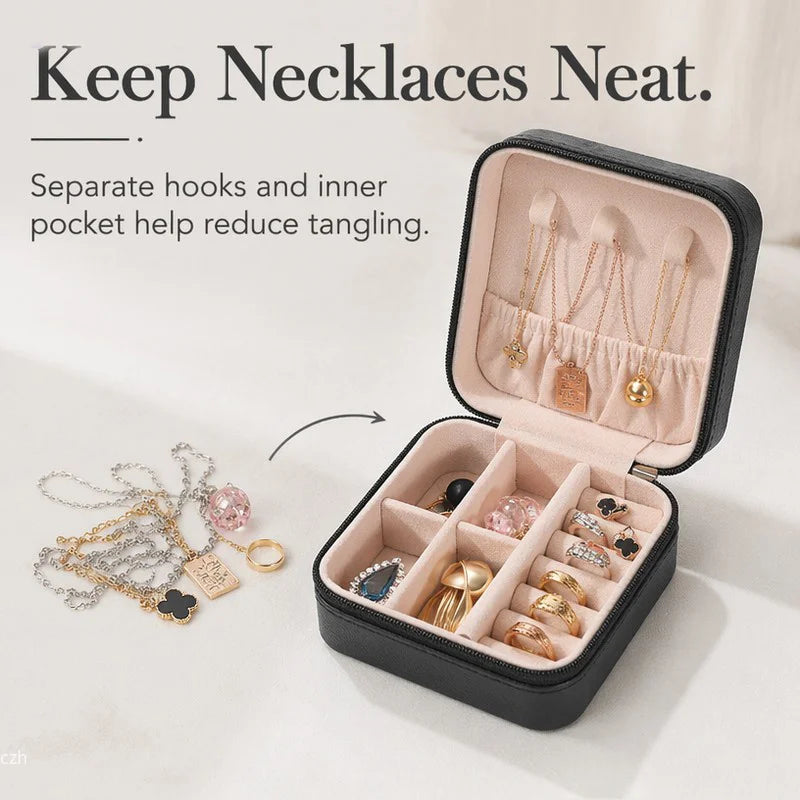 Travel Jewellery Case with Zip, 10 cm