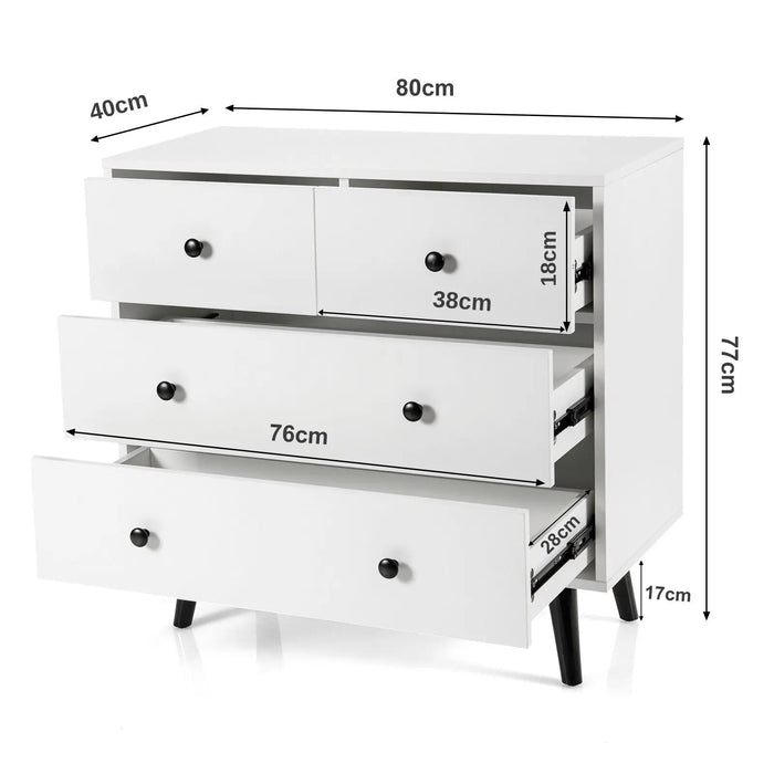 GOFLAME 4-Drawer Wooden Dresser, Modern Chest of Drawers with Anti-Tip Safety, image 2