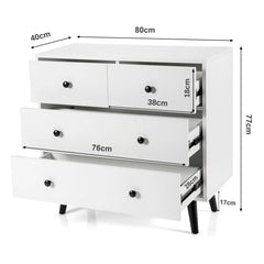 GOFLAME 4-Drawer Wooden Dresser – Modern Chest of Drawers with Anti-Tip Safety