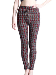 Women's High-Waisted Plaid Leggings – Push-Up Fitness & Casual Trousers
