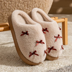 Women's Fluffy Bow Slippers