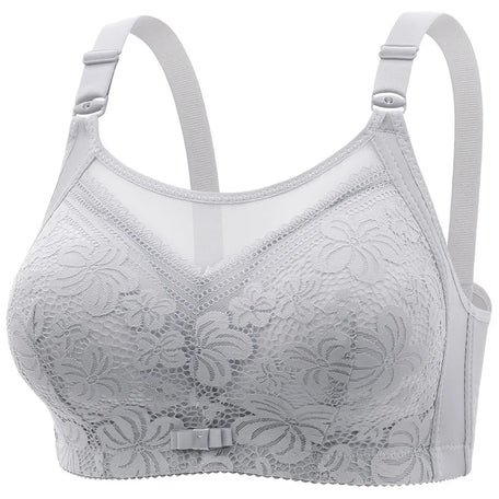 Plus Size Lace Push-Up Bra – Soft, Breathable & Adjustable Wire-Free Bralette