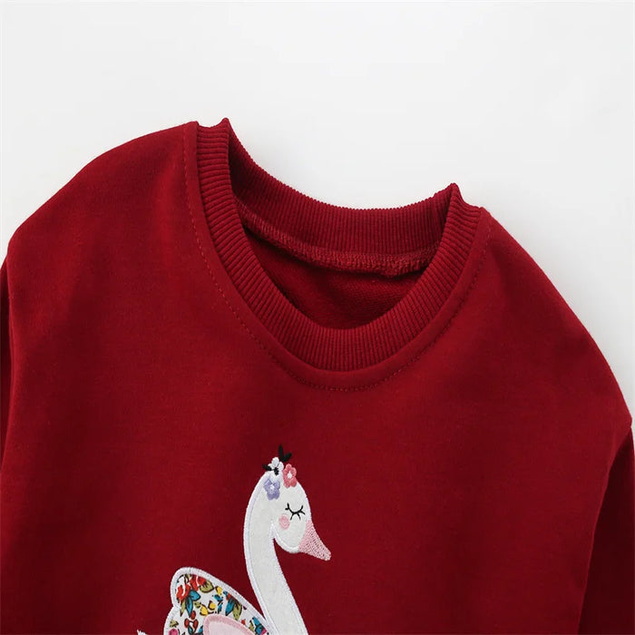 Girls' Appliqué Sweatshirt with Tulle Hem