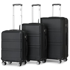 Kono 3-Piece Lightweight ABS Luggage Set – TSA Lock & 360° Spinner Wheels