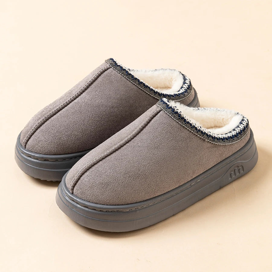 Women's Fluffy Faux Fur Slippers, Non-Slip Sole