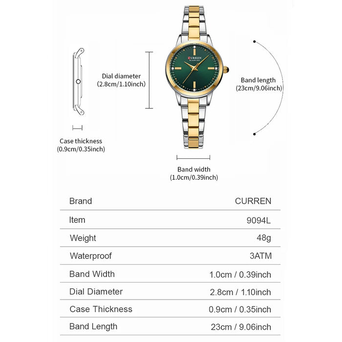 CURREN Women’s Simple Dial Bracelet Quartz Watch, image 2