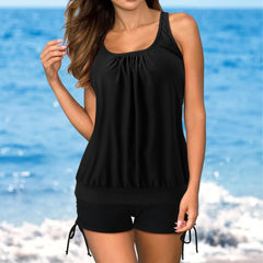 BreezyFit 2-Piece Tankini Swim Set – Drawstring Shorts & Sleeveless Top