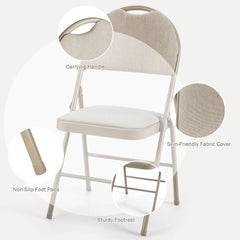 GOFLAME Set of 6 Folding Fabric Chairs – Padded Dining & Guest Seats