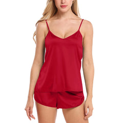 Satin Silk Camisole & Shorts Sleepwear Set