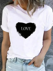 Trendy Graphic Print T-Shirt – Casual Short Sleeve Women’s Tee