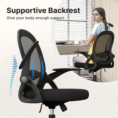 FlexiErgo Mesh Office Chair – Space-Saving Swivel Desk Chair with Lumbar Support