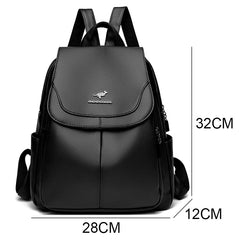 Women's Large Capacity Genuine Leather Backpack – Vintage Travel & School Bag