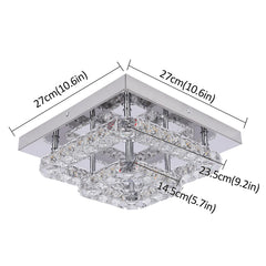 Minimalist Square Crystal LED Ceiling Light – Modern Flush Mount Chandelier
