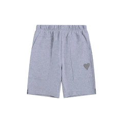 Men’s Designer Heart-Print Jogger Shorts – Hip Hop Casual Streetwear