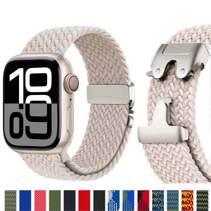 Braided Nylon Band for Apple Watch, Stretchy & Breathable