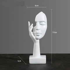 Abstract Mask Resin Statue – Modern Home & Office Decor
