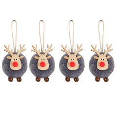 Felt Reindeer Christmas Decorations, Set of 4