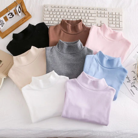 Kids' Soft Mock Neck Long Sleeve Top