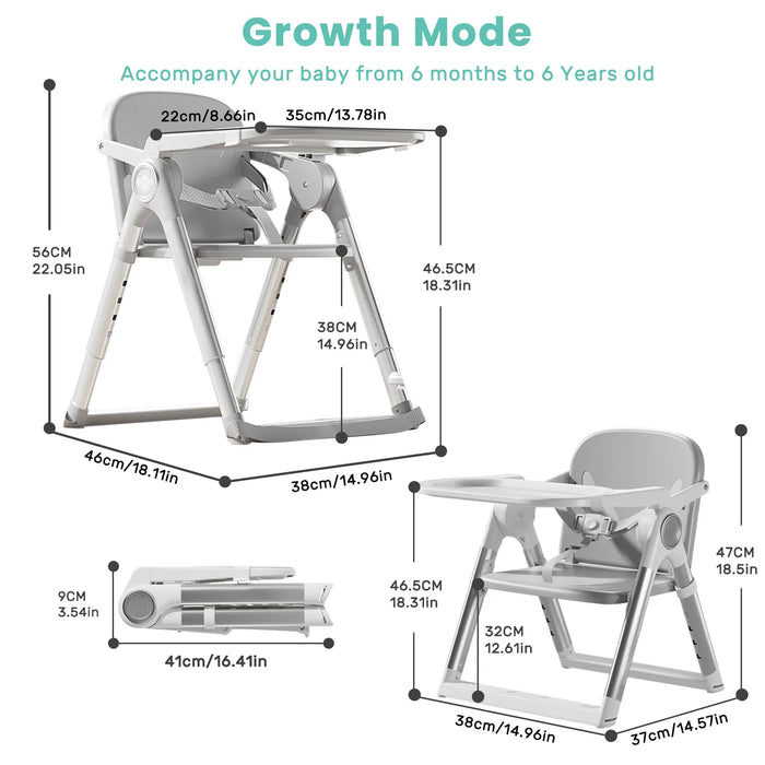 Portable Booster Seat, Travel Highchair, 6 Months to 3 Years, image 2