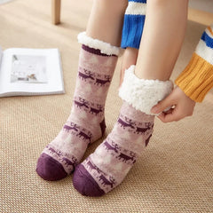 Women's Christmas Fluffy Slipper Socks