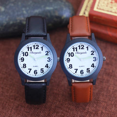 Classic Waterproof Leather Strap Quartz Watch