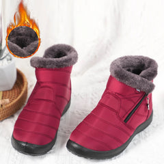 Women's Fur Lined Flat Waterproof Snow Boots