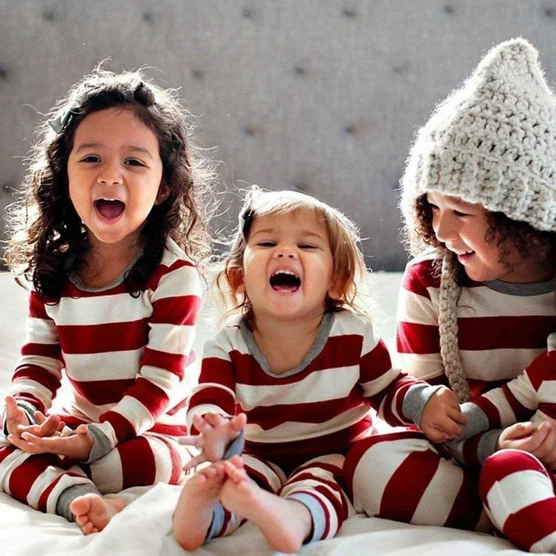 Striped Family Christmas Pyjamas Set - Festive and Cosy
