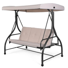 GOFLAME 3-Seater Convertible Swing Chair – Outdoor Patio & Garden Lounger