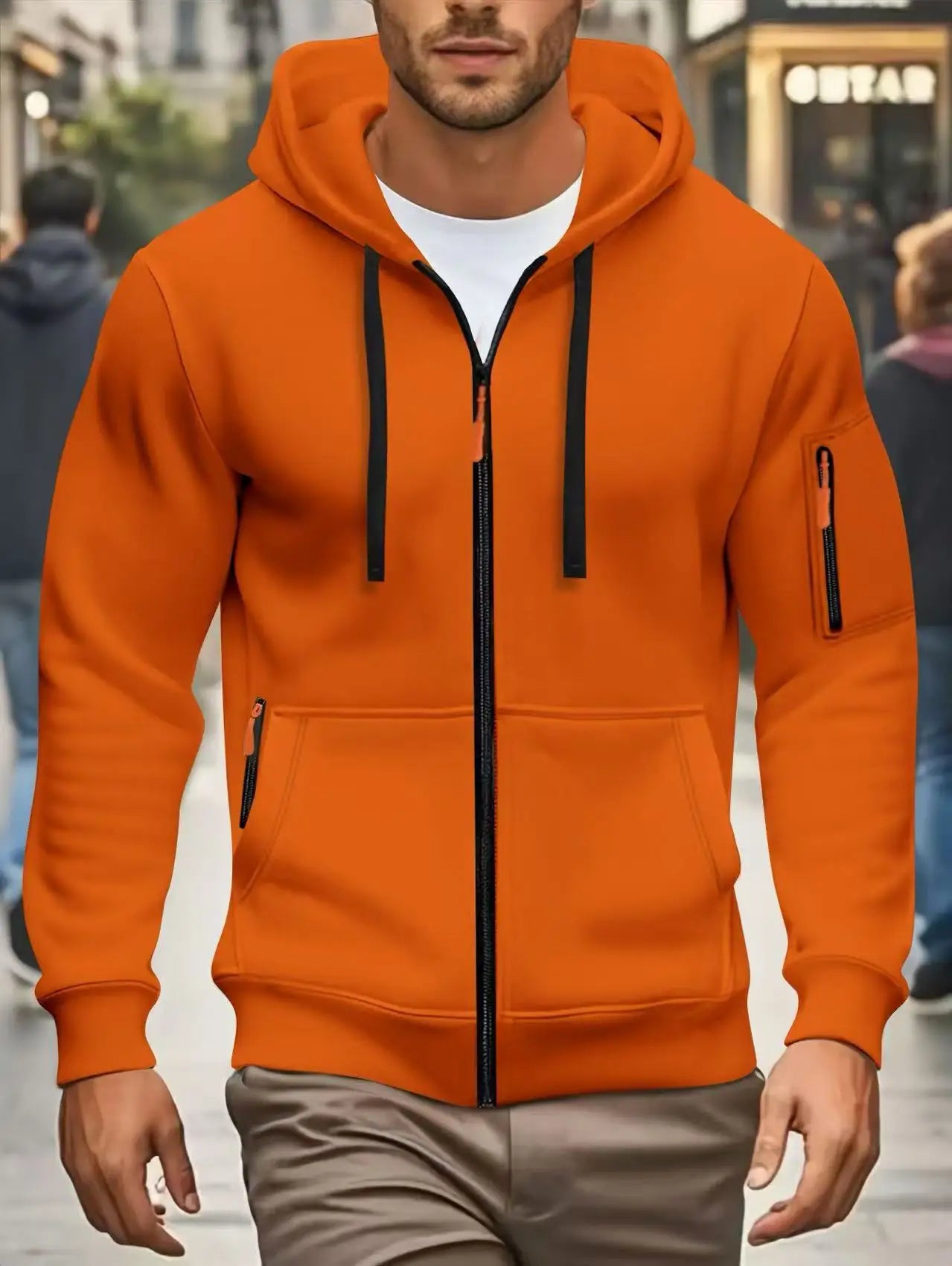Zippered Warmth Men's Casual Hoodie Jacket