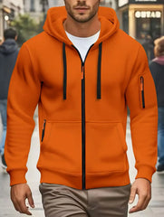 Zippered Warmth Men's Casual Hoodie Jacket