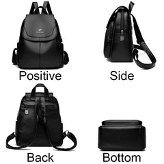 Women's Large Capacity Genuine Leather Backpack – Vintage Travel & School Bag
