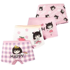 Girls' Cotton Boxer Briefs, Pack of 4